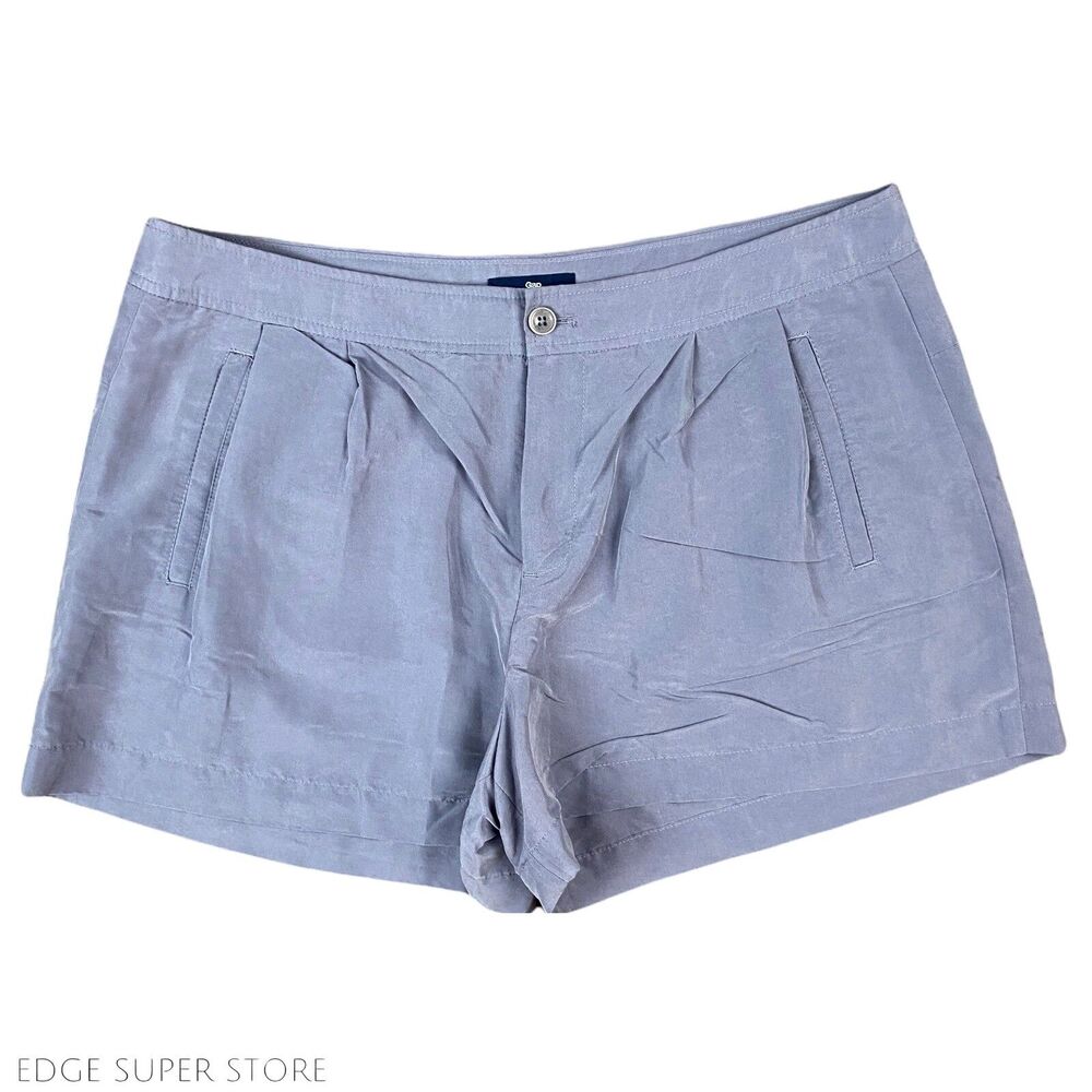 Gap Gray Chino 3” Inseam Mid Rise Pleated Grey Silky Modal Mini Shorts Size 6